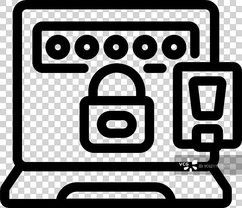 显示密码保护访问的笔记本电脑图片素材