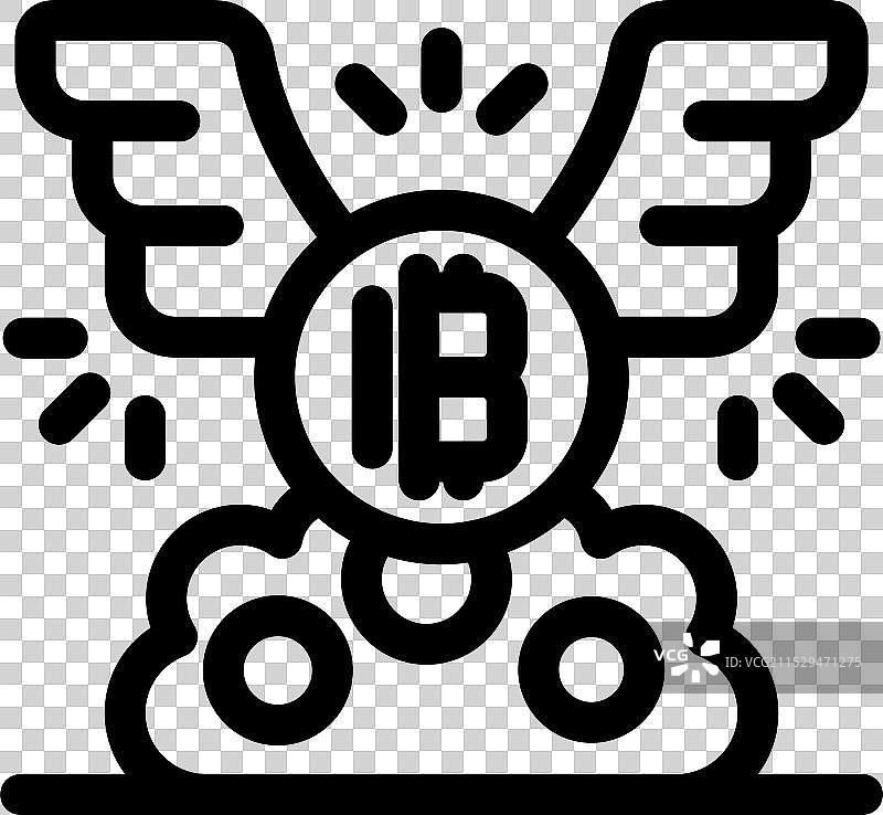 比特币加密货币展翅高飞图片素材