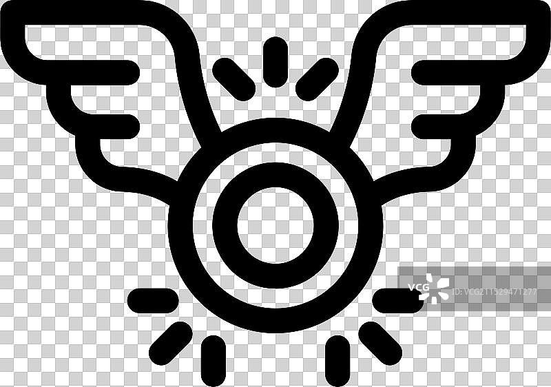 闪耀的奖杯与翅膀象征着成功和图片素材