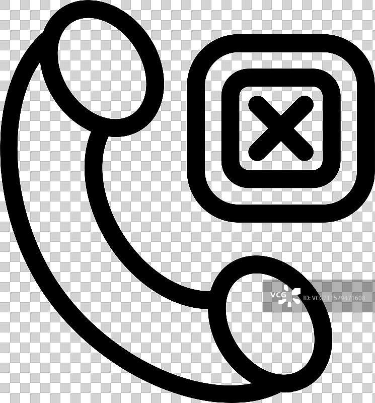 显示未接来电或通话结束的电话图标图片素材