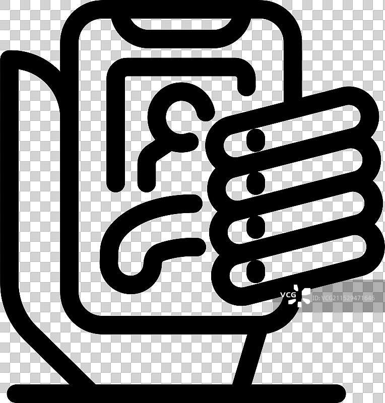 手握智能手机，显示联系信息图片素材