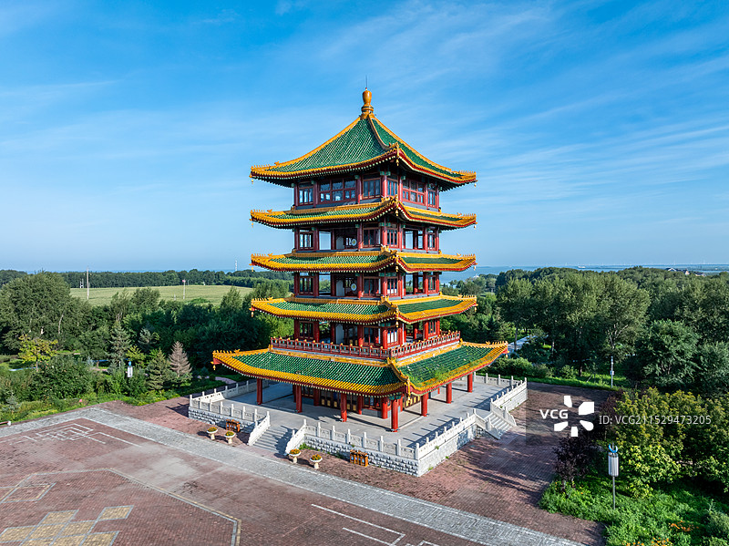 吉林松原市查干湖景区郭尔罗斯王府图片素材