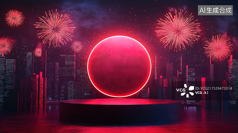 【AI数字艺术】节日庆典城市夜景图片素材
