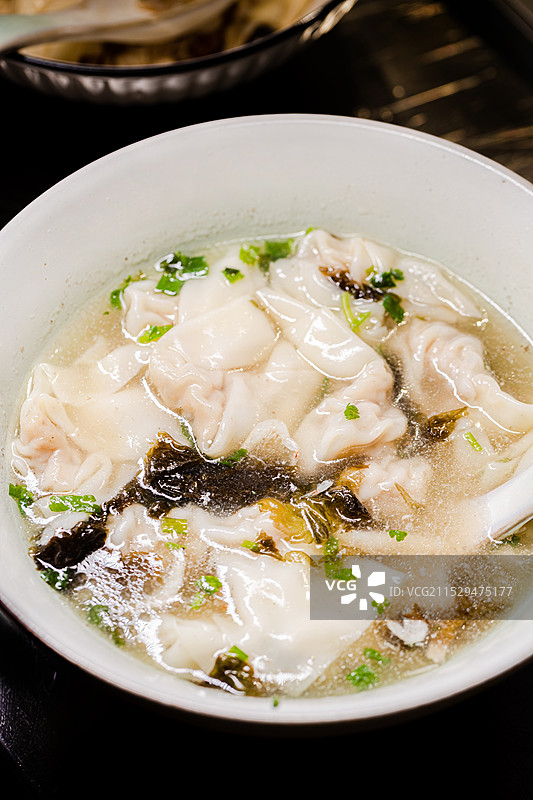 猪油馄饨小馄饨泡泡馄饨绉纱馄饨清汤猪肉馄饨烟火气扁食肉燕鲜肉图片素材