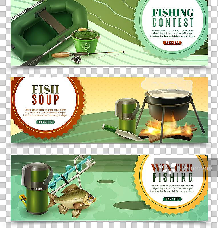 钓鱼运动横幅系列图片素材