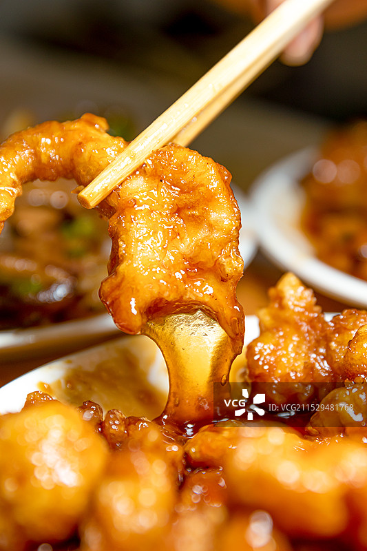 糖醋排条糖醋肉吃肉贴秋膘家常菜图片素材