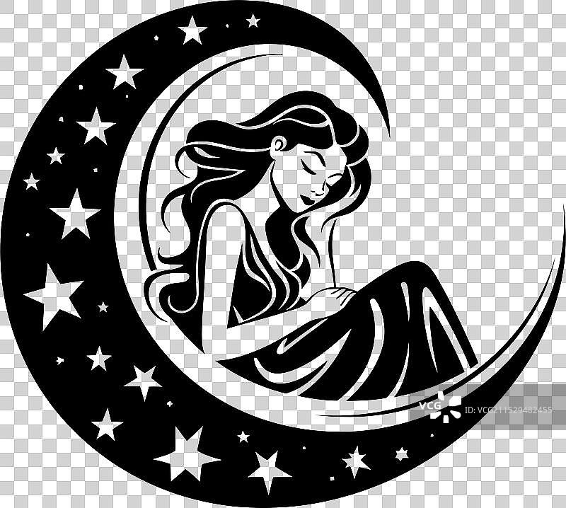 微笑的孕妇标志，象征着光辉的期待图片素材