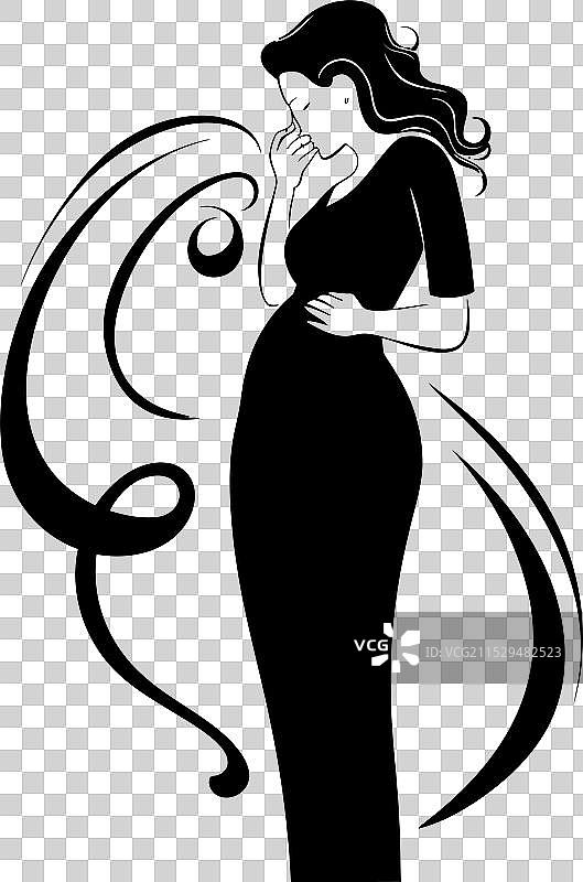 微笑的孕妇图标，体现关爱自然图片素材