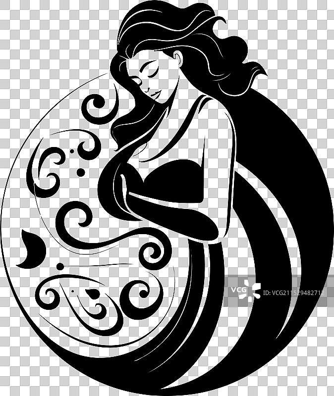 光彩照人的微笑孕妇图标图片素材