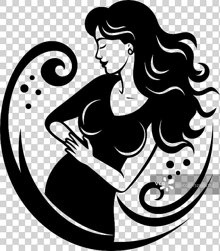 神圣期待的快乐孕妇图标图片素材