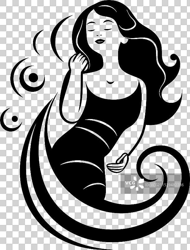 期待中的喜悦微笑孕妇标志图片素材