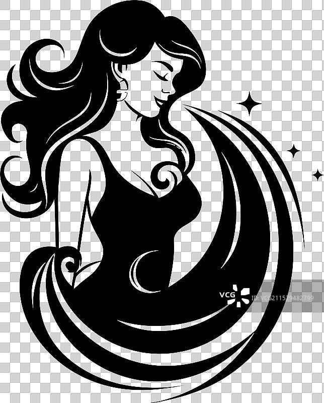 怀孕的纯洁快乐的准妈妈在标志中图片素材