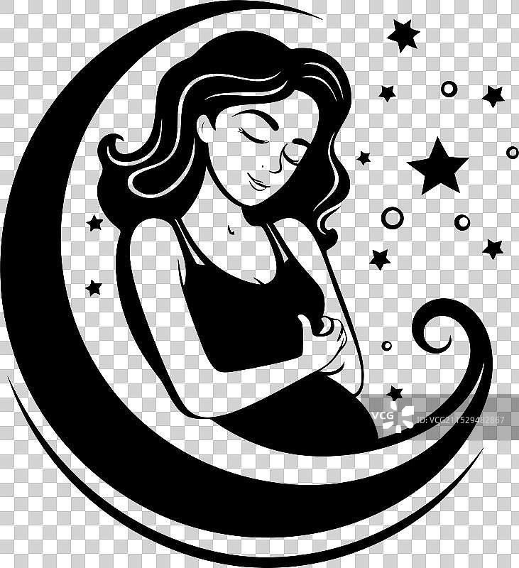 微笑的孕妇图标，肚子丰盈图片素材