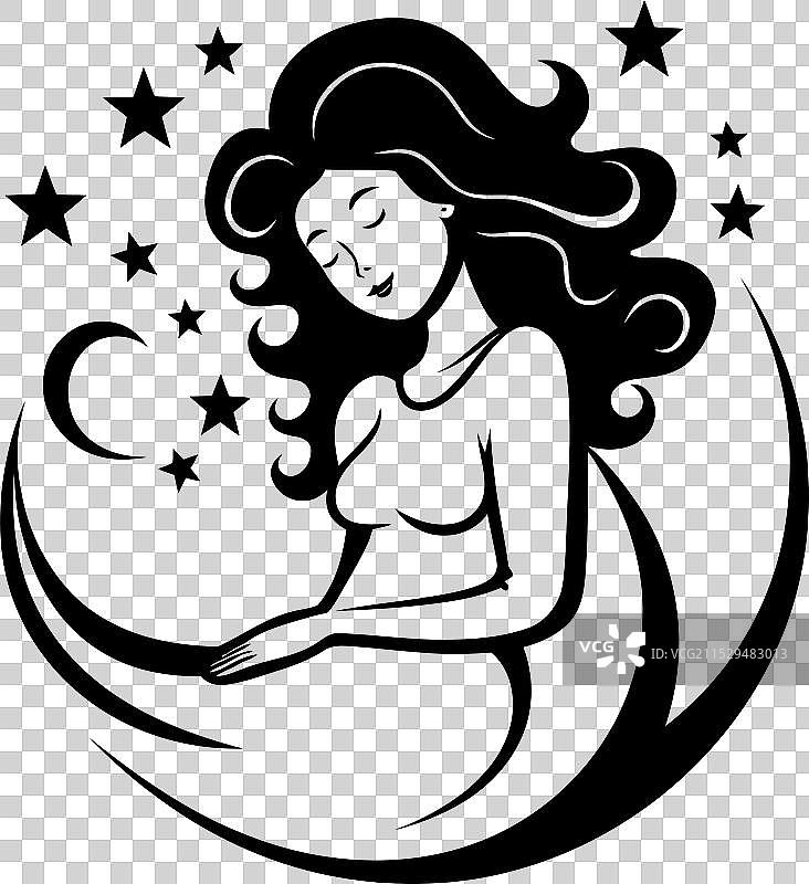 神圣期待的快乐孕妇标志图片素材