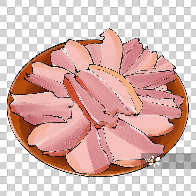 陇西腊肉-甘肃省特色传统美食土特产小吃插画元素图片素材