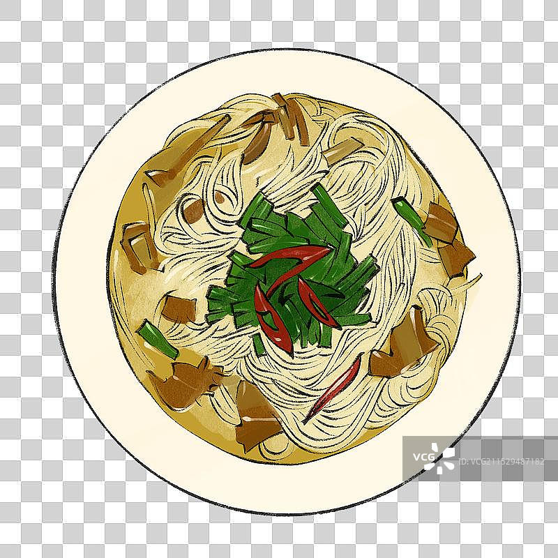 甘肃浆水面-甘肃省特色传统美食土特产小吃插画元素图片素材