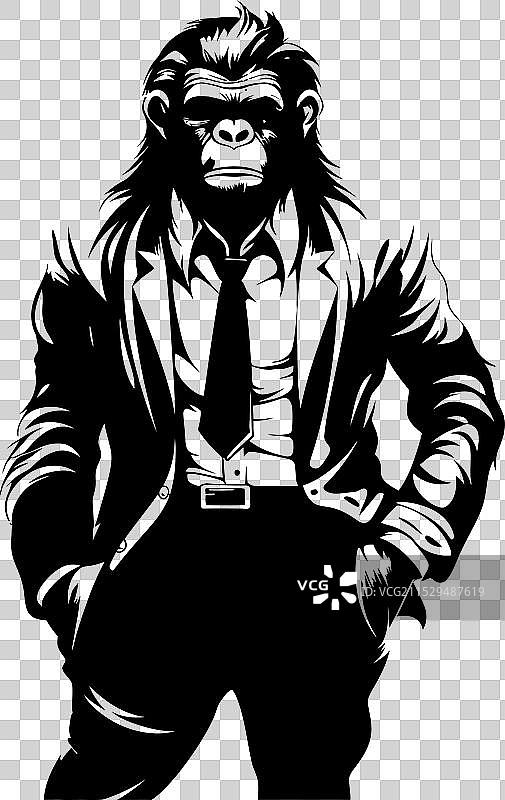 优雅进化的穿西装的灵长类动物图片素材