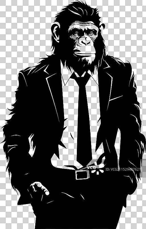 正式优雅的时尚猩猩徽标设计图片素材