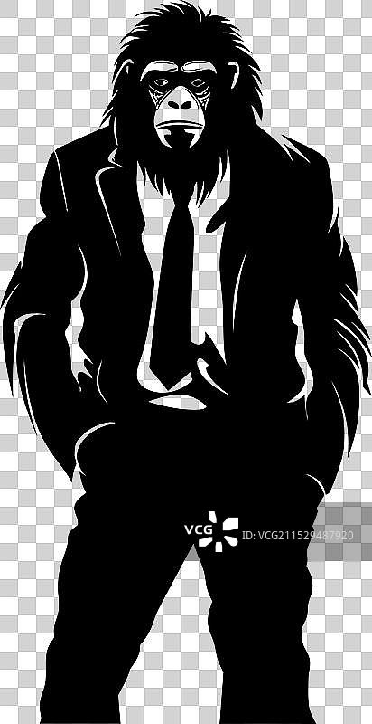 优雅的高管时尚猩猩标志设计图片素材