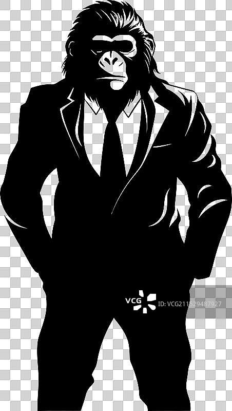 优雅的高管时尚猩猩徽章图片素材