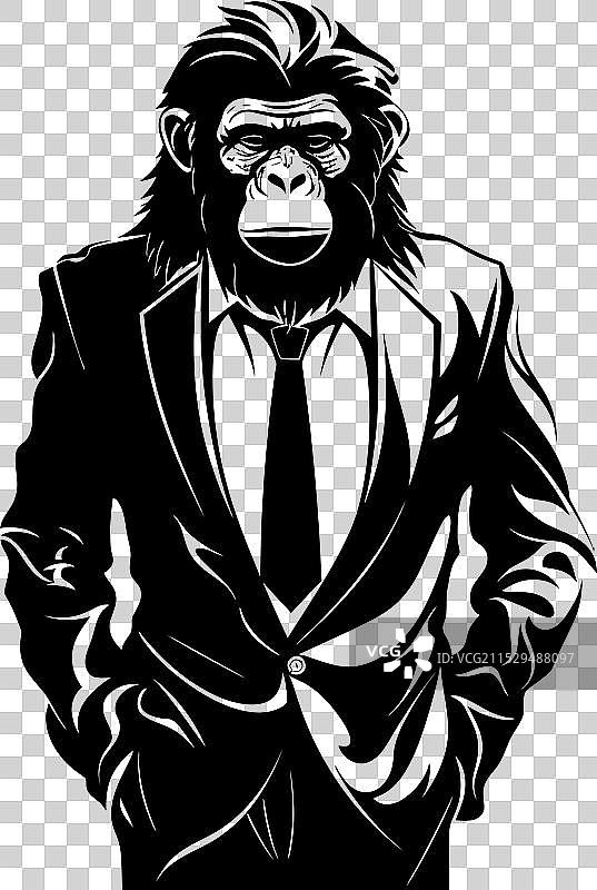 优雅的企业时尚穿着的猿类标志图片素材