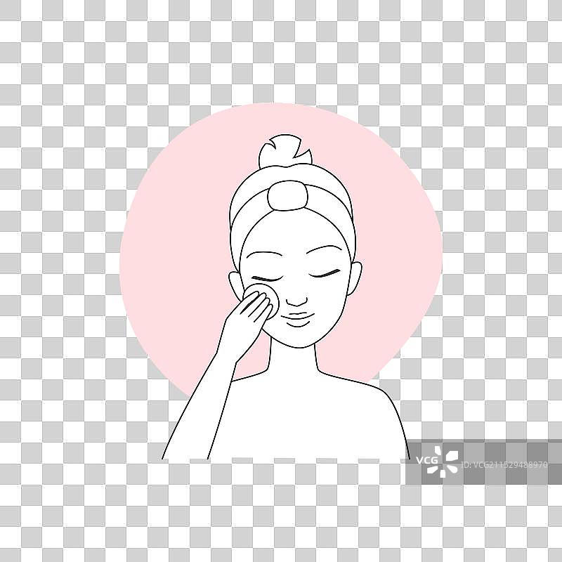 线条艺术护肤程序图片素材