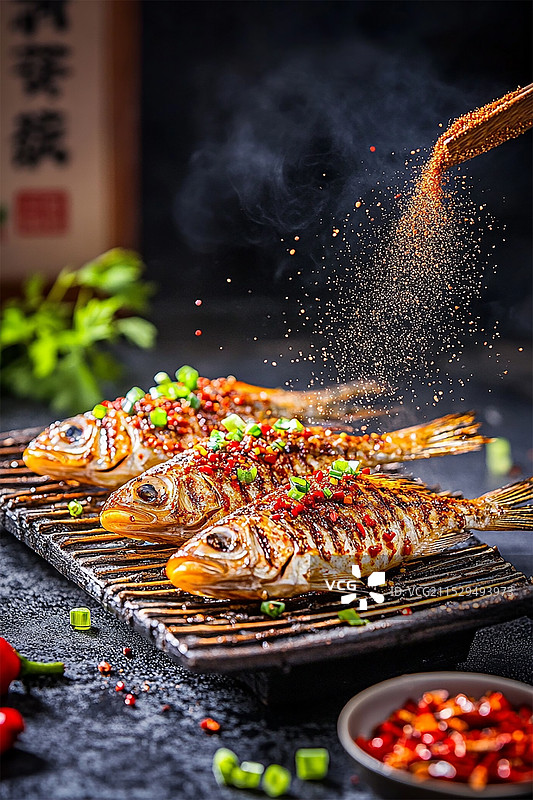 烤小黄鱼图片素材