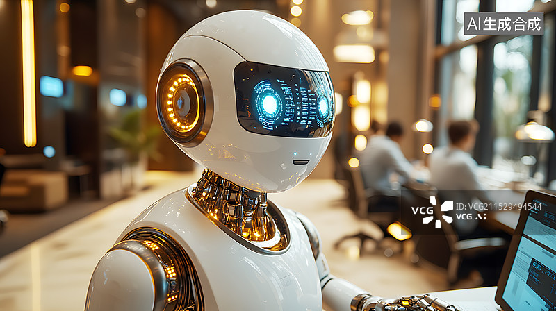 【AI数字艺术】AIGC“服务于人类的人工智能机器人”图片素材