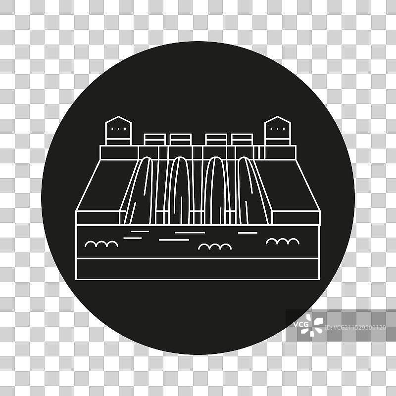 水电站彩色线条图标图片素材