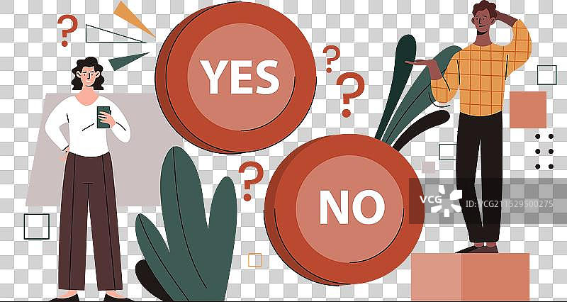 男人和女人的选择概念图片素材