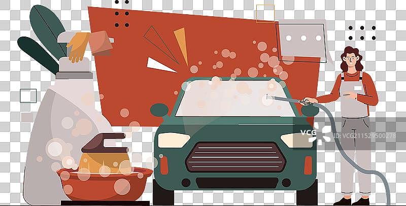 洗车职业概念图片素材