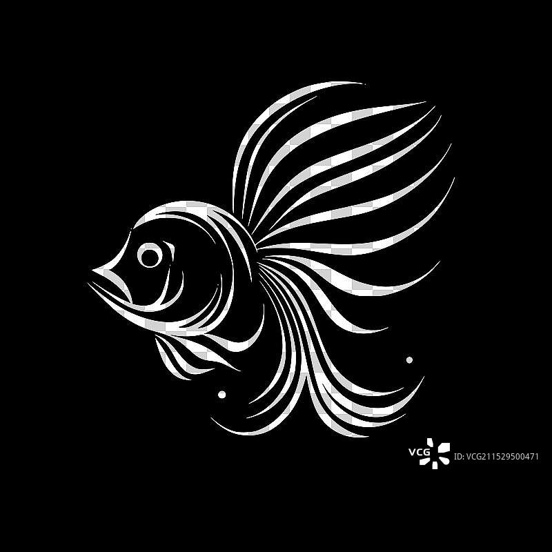 天使鱼 - 极简风格的平面logo图片素材