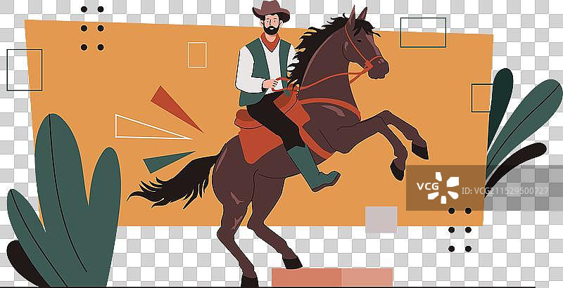 牛仔与马的概念图片素材