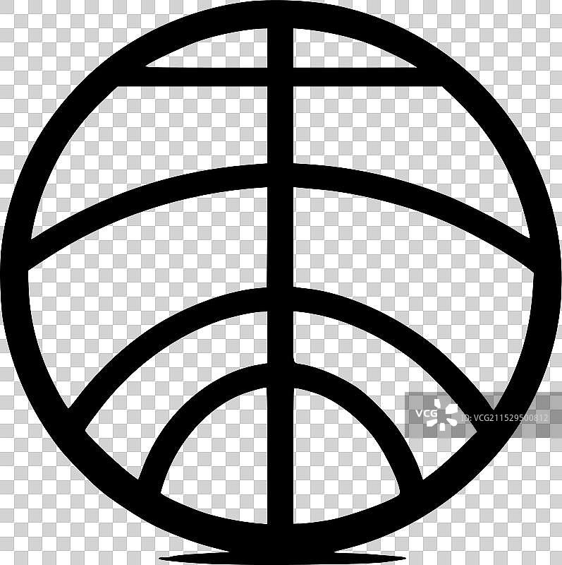 篮球 - 黑白孤立图标图片素材