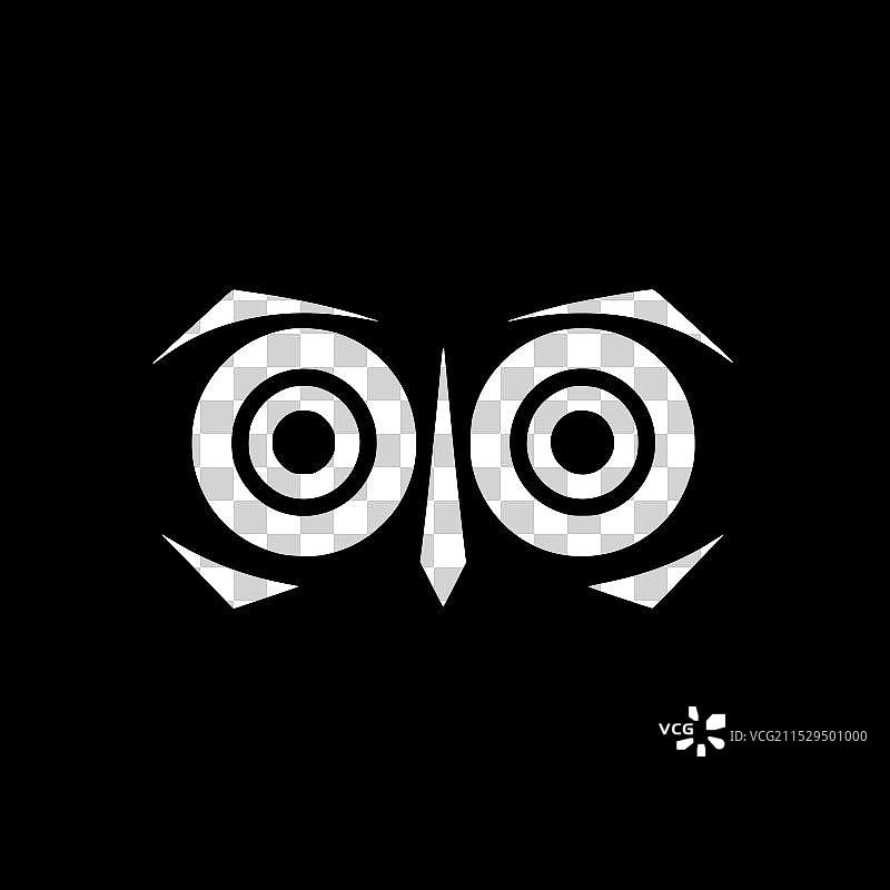 双筒望远镜 - 极简风格的平面logo图片素材