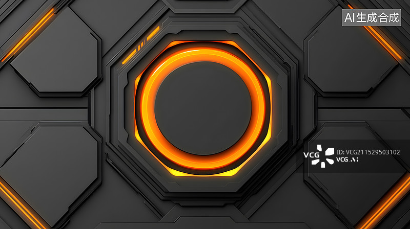 【AI数字艺术】暗橙科技/游戏电子竞技抽象壁纸图片素材
