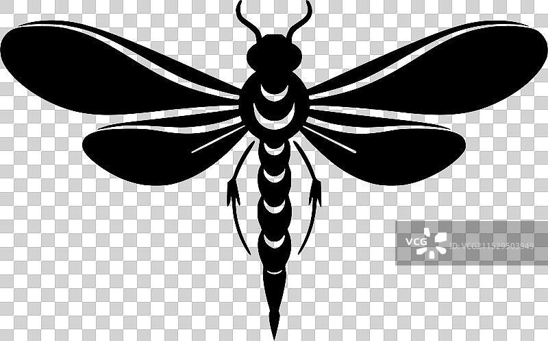 蜻蜓 - 极简风格的平面标志图片素材