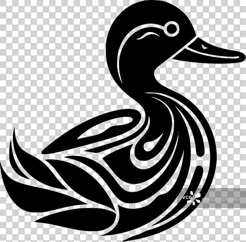 黑白鸭子图片素材