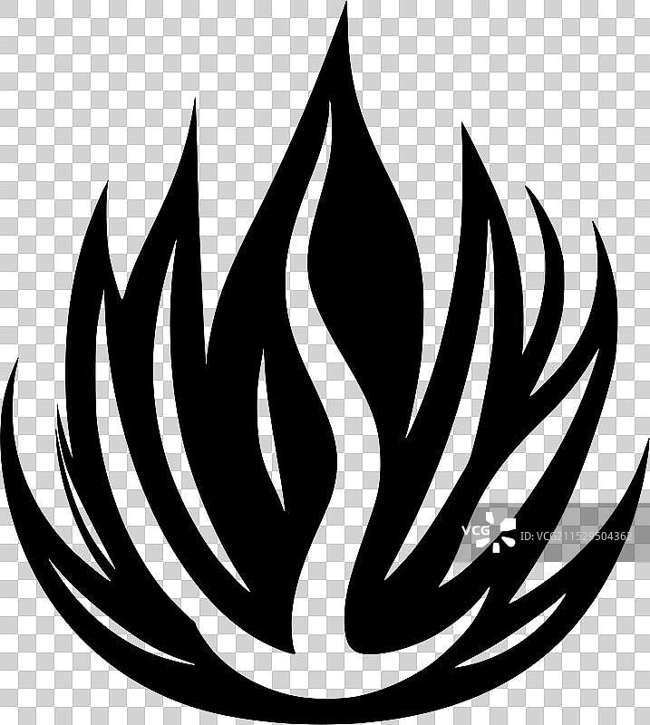 火 - 黑白色图片素材