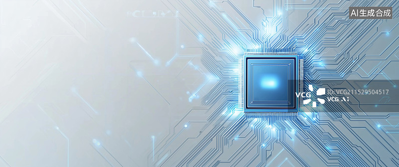 【AI数字艺术】电路图 芯片 科技背景 未来科技 半导体与电路板图片素材