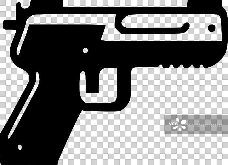 黑白手枪图片素材