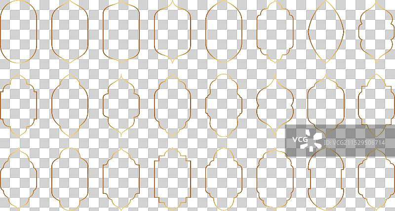 金色伊斯兰现代极简美学线条图片素材