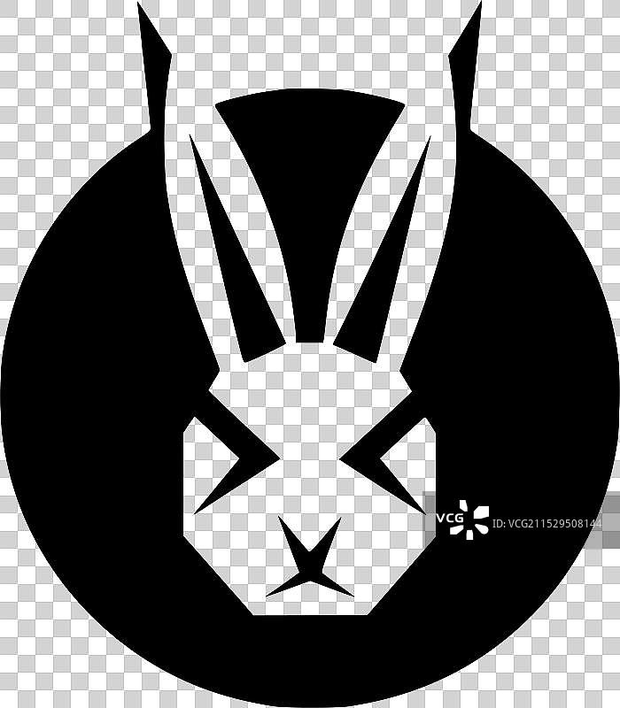 兔子 - 极简风格的平面logo图片素材