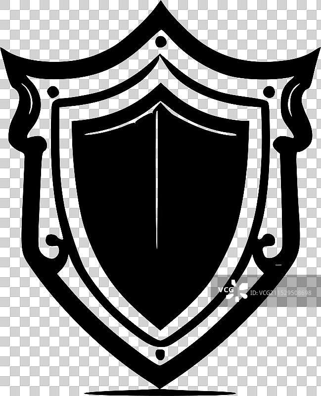 盾牌 - 极简风格的平面logo图片素材