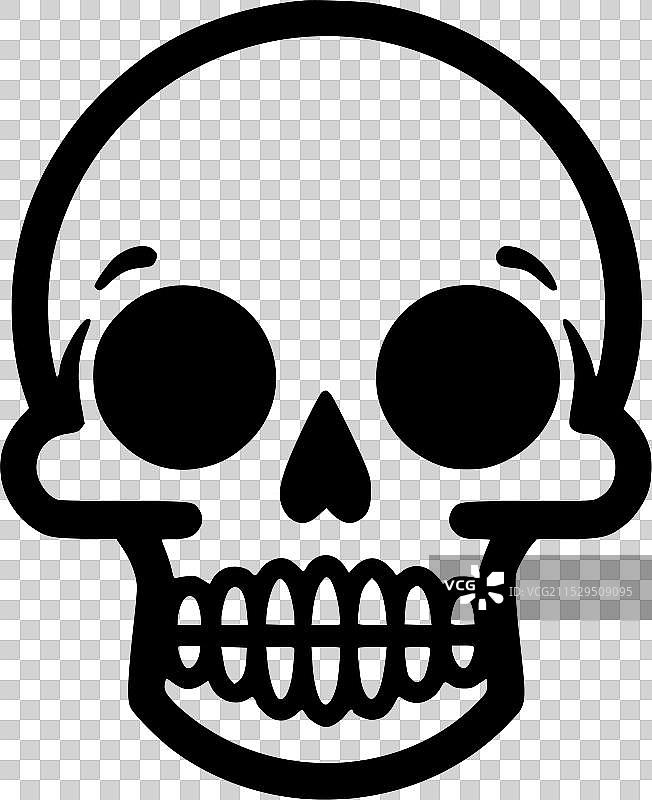 骷髅 - 极简风格的平面标志图片素材