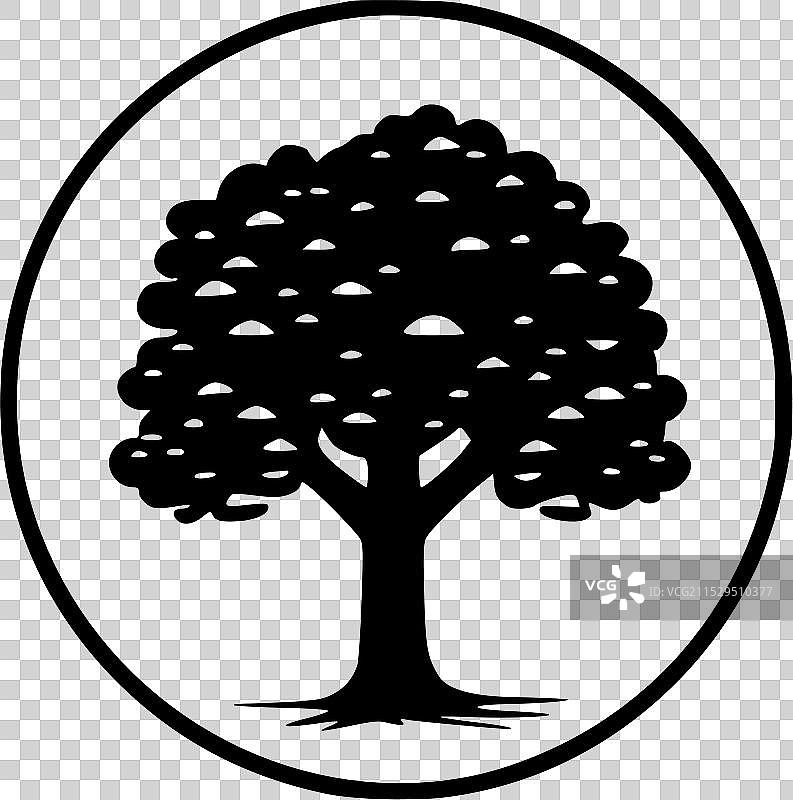 树 - 高质量标志 - 适合T恤使用图片素材