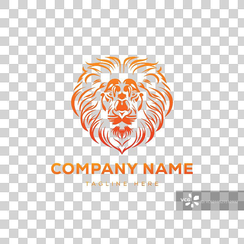 狮头极简风格logo模板设计图片素材