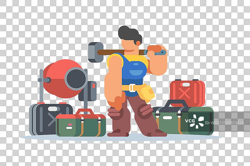 工人手持工具图片素材