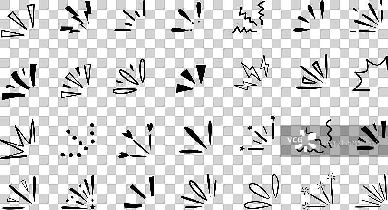 涂鸦感叹漫画中的情感光线图片素材