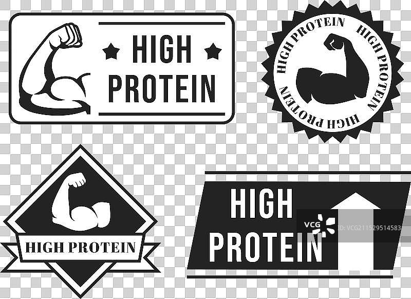 高蛋白贴纸，肌肉手臂标签图片素材